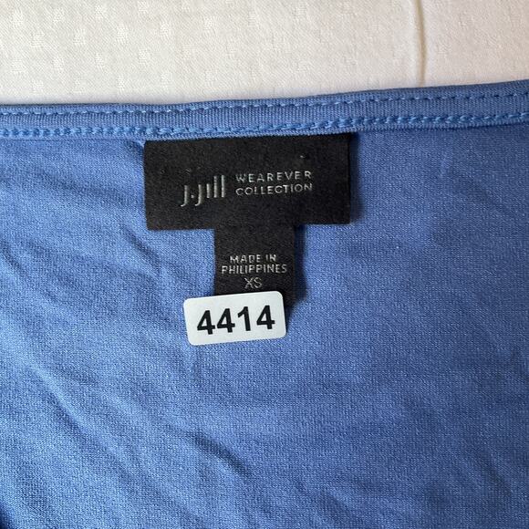 J. Jill Women Dress XS Blue Geometric Shift Wearever Collection Short Sleeve - Picture 2 of 9